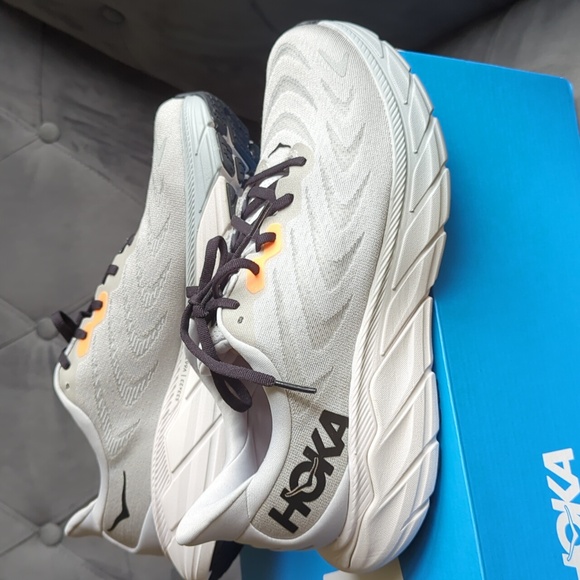 Hoka Gray and Orange Athletic Sneakers - Picture 5 of 7